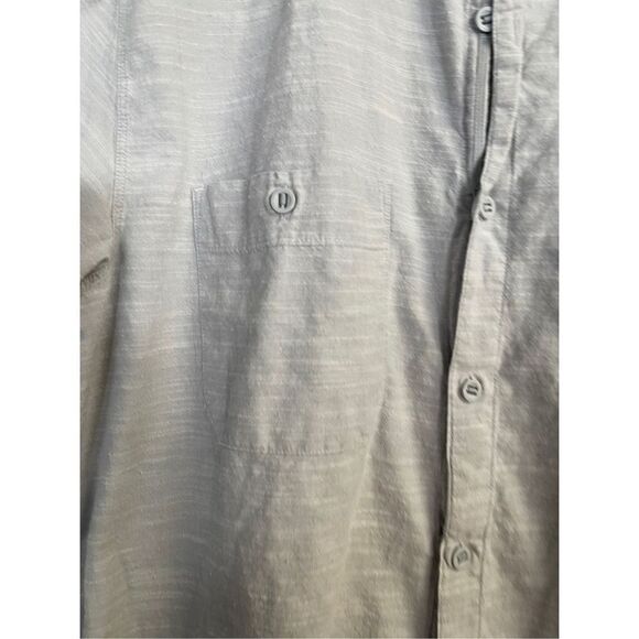 Woolrich Mens Space Dye Gray Short Sleeve Collared Buttons Up Shirt Size L - Picture 2 of 11